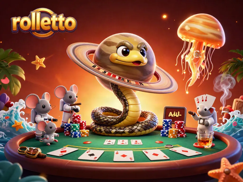 Experience rolletto in a cosmic casino with astronaut mice betting on Saturn's roulette rings