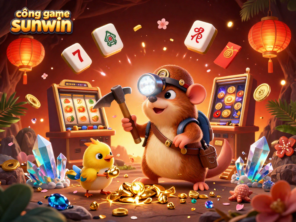 Engage with the exciting cổng game sunwin casino experience featuring a mining treasure hunt with vibrant elements.