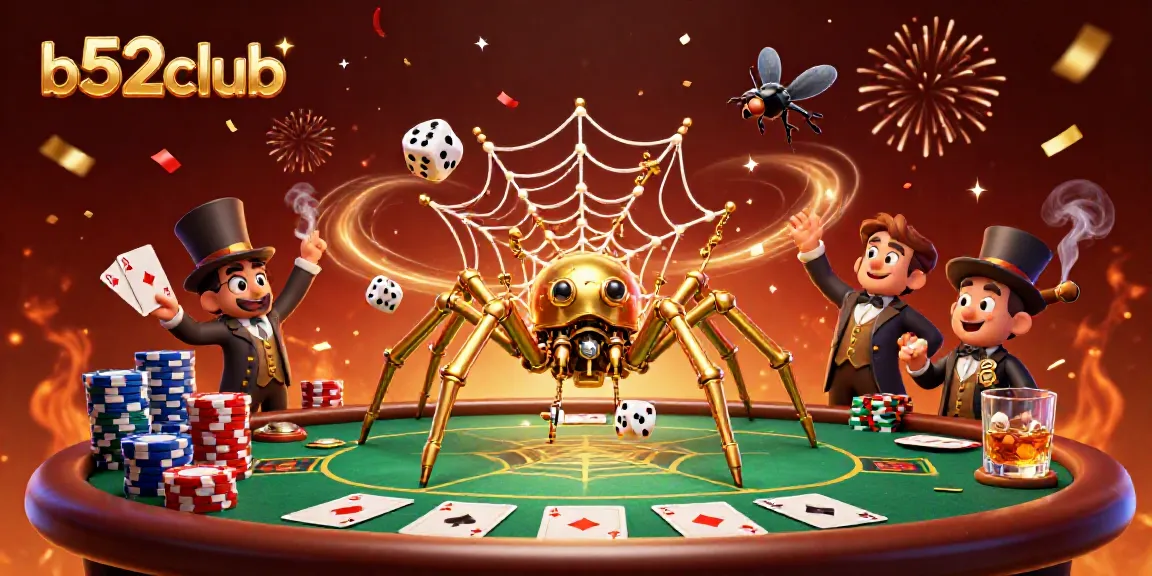 Experience thrilling gameplay at b52club with a lively steampunk scene featuring poker elements and vibrant details.