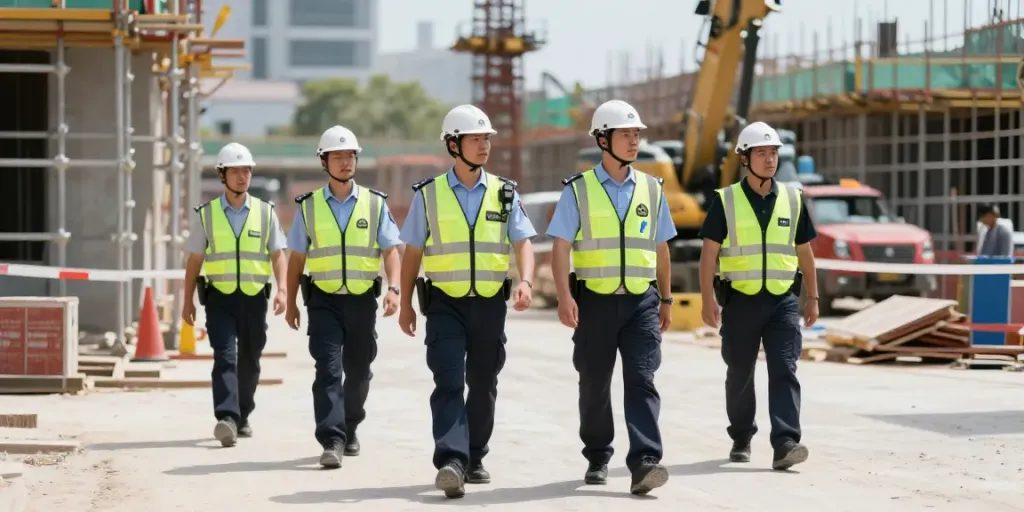 Construction Site Security team monitoring the site with professionalism and care, trusted local service.